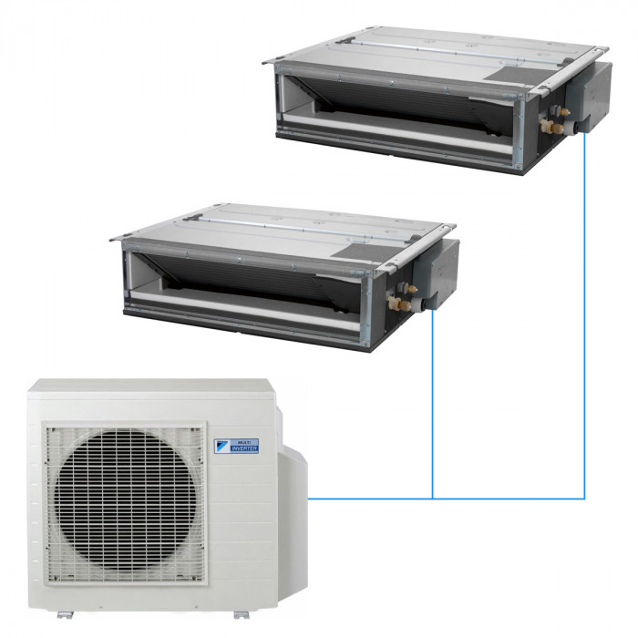 Канальная низконапорная мульти-сплит-система Daikin FDXM на 2 комнаты