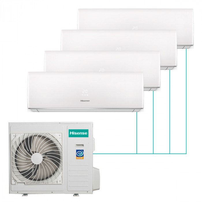 Настенная мульти-сплит-система Hisense Smart Fm Dc Inverter R32 на 4 комнаты