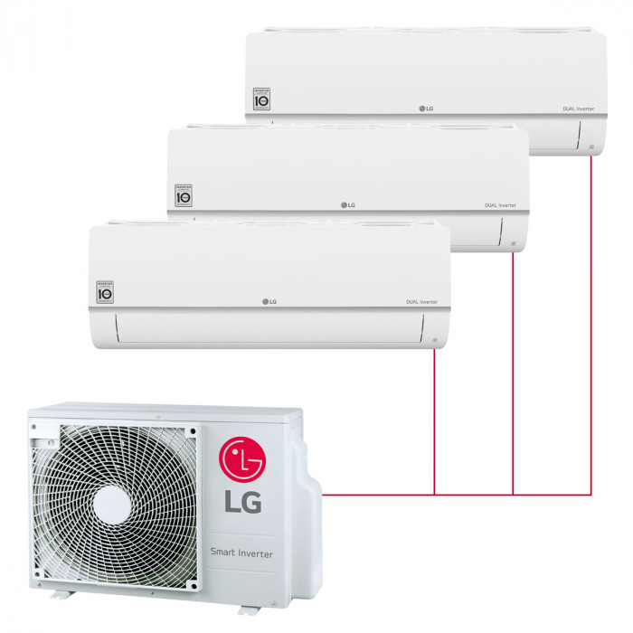 Настенная мульти-сплит-система LG Standard Plus на 3 комнаты