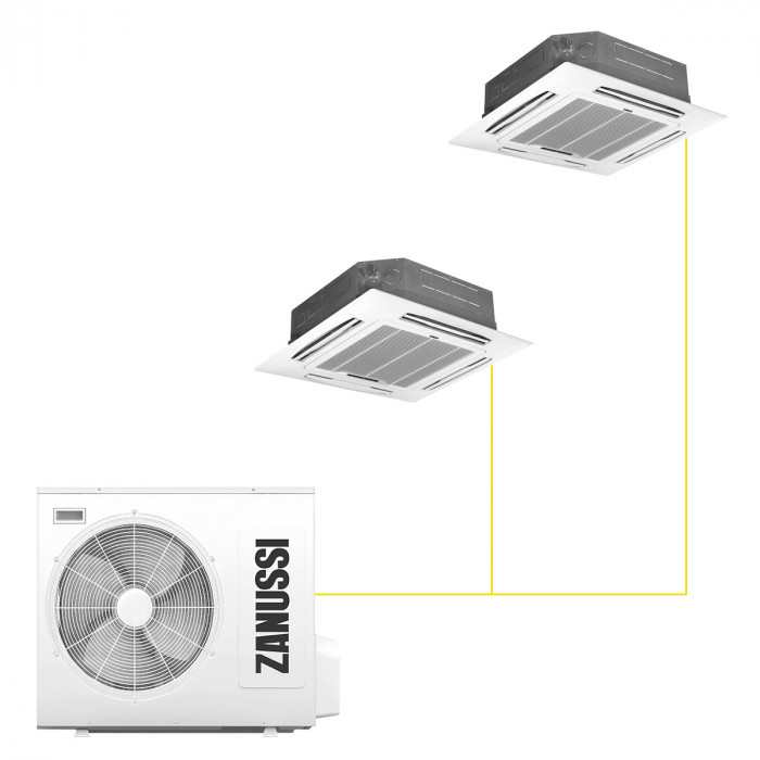 Кассетная мульти-сплит-система Zanussi Multi Combo ERP DC на 2 комнаты