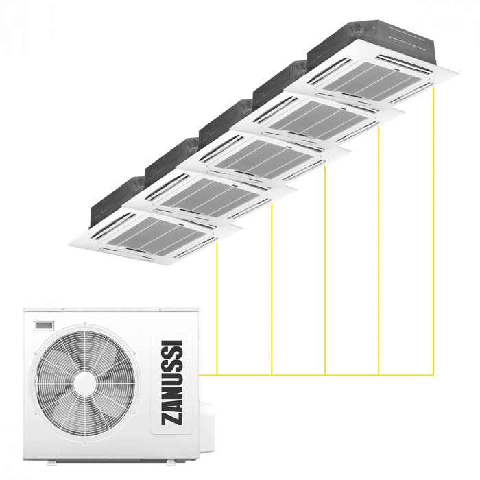 Кассетная мульти-сплит-система Zanussi Multi Combo ERP DC на 5 комнат